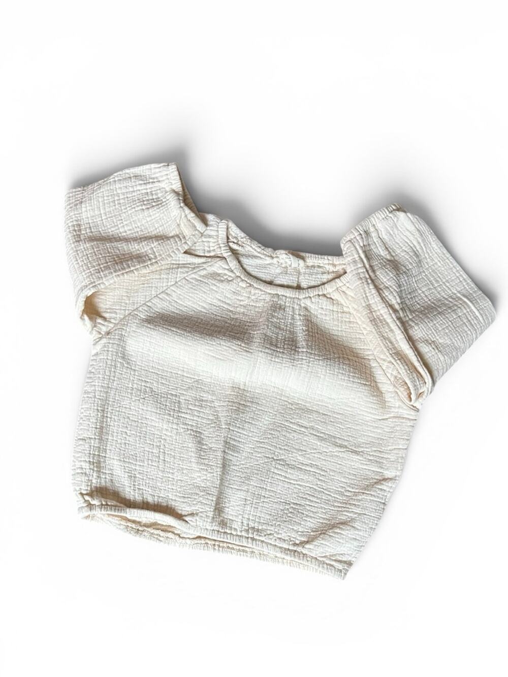 12- 18 months Quincy Mae 100% Organic Cotton Cinched Blouse Cream